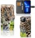 B2Ctelecom Book Case voor iPhone 13 Pro Max Telefoonhoesje met Pasjes Baby Luipaard
