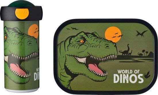 Mepal Campus Lunch Set - Dino - Lunchbox & Drink Bottle for Kids