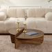 Dimehouse Table basse Ronde 85 cm Noyer naturel Mélamine Orin
