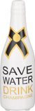 Relaxdays Spaarpot champagnefles - spaarvarken - wit