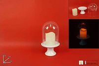 Twee Esse Kaarsenhouder met Licht, Wit, 26 cm
