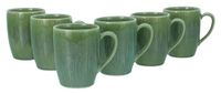 CreaTable, 33087 Sea Breeze, 6-delige serviesset, koffiemokken set van aardewerk, groen