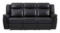 Vente-unique KENNETH Uittrekbare sofa 3 zitplaatsen Zwart