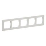 LEGRAND, SEANO 5-voudig frame, thermoplast, halogeenvrij, afmetingen: 87 x 372 mm, kleur: parelmoer gelakt, 765575