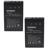 EXTENSILO 2 x accu compatibel met Olympus Pen E-P7, E-PL2 camera (1000 mAh, 7,4 V, Li-Ion) met infochip