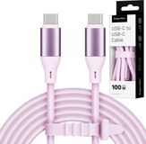 Krüger&Matz Basic - USB C Kabel - 100 W - 1 m - Roze Silikon