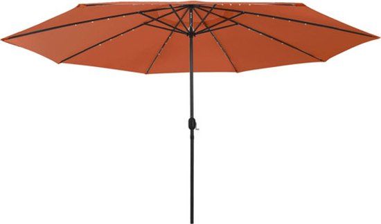 vidaXL Parasol met LED-verlichting 400 cm Terracotta