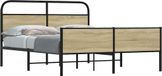Maison Exclusive - Cadre de lit en métal sans matelas Chêne Sonoma 150x200 cm