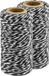 Merkloos / Sans marque Partydeco Sp. Z O. O. Zwart/wit bakkerstouw - 2x - 50 meter - Katoen - Hobby materiaal