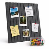 Merkloos / Sans marque Relaxdays Prikbord vilt - set van 2 - elk 30 x 40 cm - zelfklevend - met punaises - donkergrijs