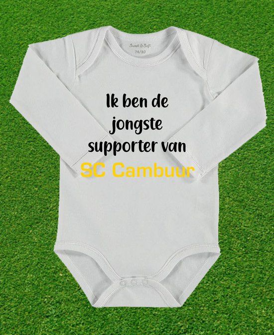SC Cambuur rompertje lange mouw wit maat 74/80 - Unisex baby