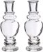 Ideas4seasons Porte-bougie Venice - 2x - verre - transparent clair - D5,7 x H15 cm