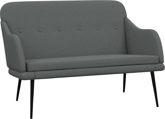 vidaXL Bankje 110x76x80 cm Stof Donkergrijs
