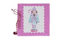 Notitieboek roze met koord, notenkraker, 16,5 x 16,5 x 1 cm