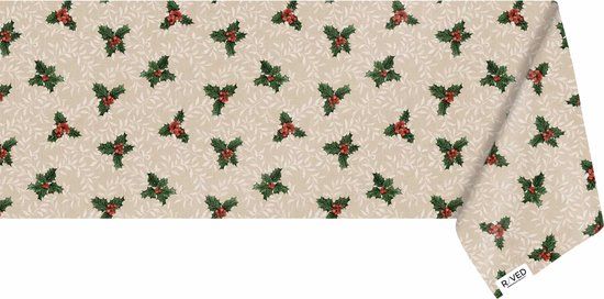 Raved Kerst Tafelzeil - Kersthulst 140x200cm - Beige