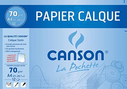 Canson 200006565 tekenpapier, gesatineerd, DIN A4, 70 g/m²