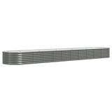 VidaXL Plantenbak 440x80x36 cm Gegalvaniseerd Staal Grijs