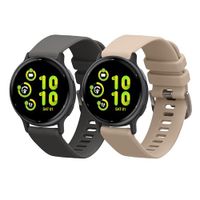 kwmobile 2x horlogebandjes geschikt voor Garmin vivoactive 5 / active 5 bandje - Smartwatch bandjes van TPU - Activity tracker horloge band in grijs / crème