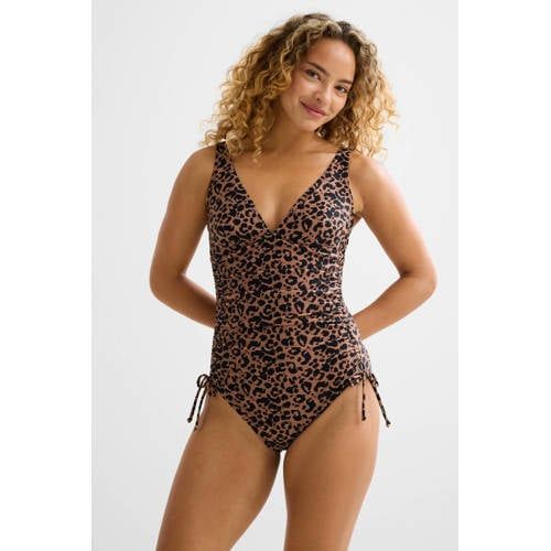 BEACHWAVE corrigerend badpak met beugel bruin/zwart