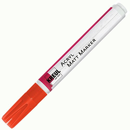 Kreul 46234 - Acryl Matt Marker Medium, met ronde punt ca. 2 - 4 mm, rood, matte, permanente acrylverf op waterbasis, voor filigrane accenten