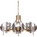 Homary Chandelier Wagon Wheel 6-Light - Verre et Acier