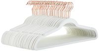 Amazon Basics Fluwelen kleerhangers voor pakken, smal, ivoor/roségoud, antislip, pak van 50