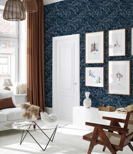 Annet Weelink Design Behang op rol - Deep Forest navy