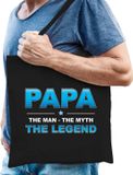 Bellatio Decorations Shoppartners Bv Papa the legend cadeau tasje zwart voor heren - vaderdag / verjaardag kado tas / katoenen shopper