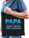 Bellatio Decorations Shoppartners Bv Papa the legend cadeau tasje zwart voor heren - vaderdag / verjaardag kado tas / katoenen shopper