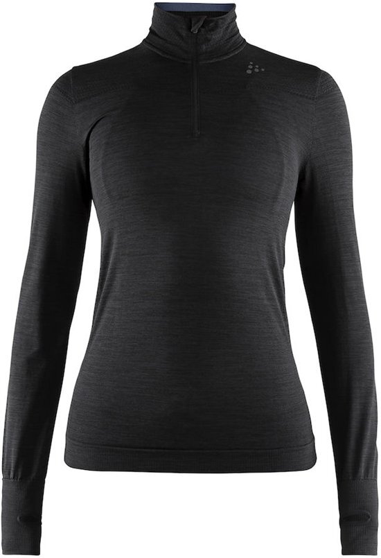 Craft Fuseknit Comfort Zip Dames Sportshirt - Black - XL