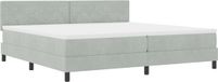 vidaXL lit boxspring gris clair 200 x 200 cm velours