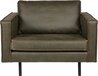 BePureHome Rodeo Fauteuil - Army - Gerecycled Leer - Industrieel