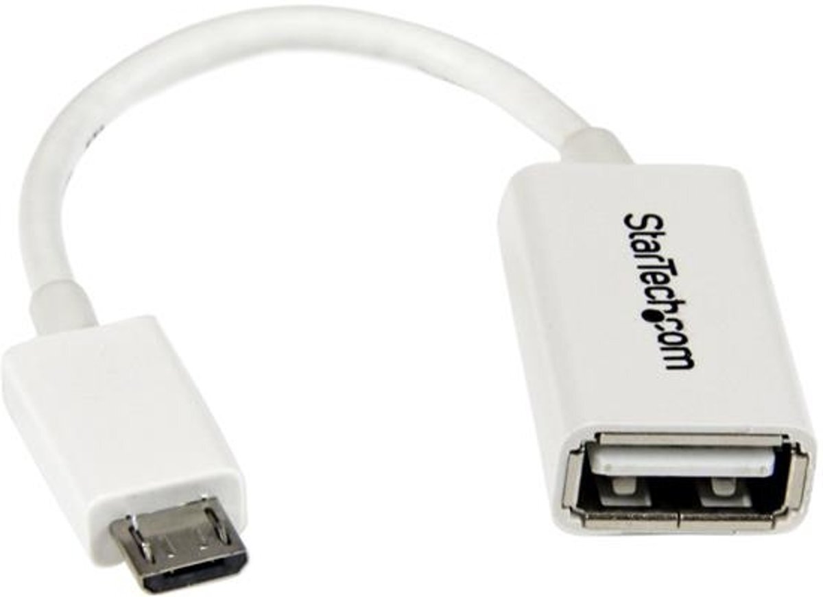 StarTech.com .com 12 cm witte micro-USB-naar-USB-OTG-hostadapter M/F