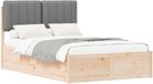 vidaXL Bedframe met gestoffeerd hoofdeinde, lichtgrijs, 120 x 190 cm