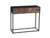 Maisons du Monde Icecat Console 2 tiroirs en métal noir et bois recyclé