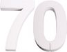 Merkloos Piepschuim Cijfer 70 Jaar - Wit - H25 cm