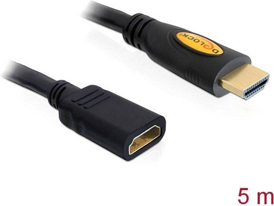 Delock HDMI verlengkabel - 5 meter - Zwart