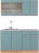 Vicco R-Line Eenpersoonskeuken – 140 cm, WB Marmer Blauw-grijs/gouden eik