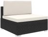 vidaXL Tuinstoel met kussens middensectie poly rattan zwart
