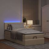 Maison Exclusive - Lit Ottoman avec matelas crème 100x200 cm tissu