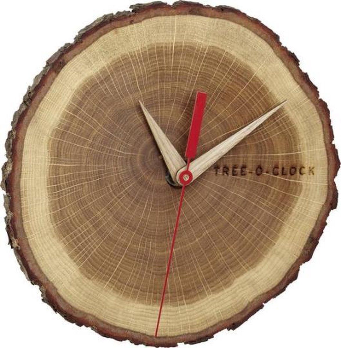TFA Tree-0-Clock Wandklok - 18 cm - Bruin/Rood