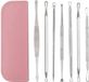 Jumada's - 7-delige RVS Comedonenlepel Set in Roze Etui