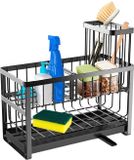 OEM Ibenzoa® tweelaagse gootsteenorganizer van koolstofstaal met draaibare afvoer