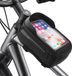 Miruchertter Sacoche de guidon de vélo avec attache rapide, pour cadre avant, étanche, écran tactile sensible et pare-soleil, convient aux téléphones portables de 16,5 cm