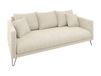 S-Style Möbel Canapé 3 places, pieds en métal, noir, tissu chenille, autoportant, Harmony, beige