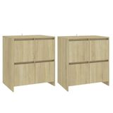 vidaXL Dressoirs - 2 stuks - 70x41x75 cm - Hout - Eiken Dressoir - Buffet - Houten Dressoir - Sonoma Eiken - Opbergkast