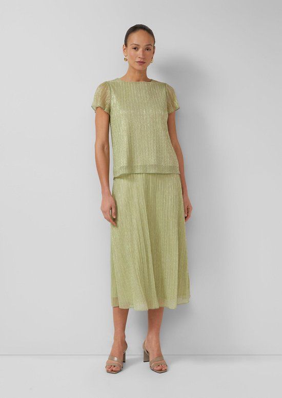 s.Oliver BLACK LABEL midi rok met glitter lichtgroen
