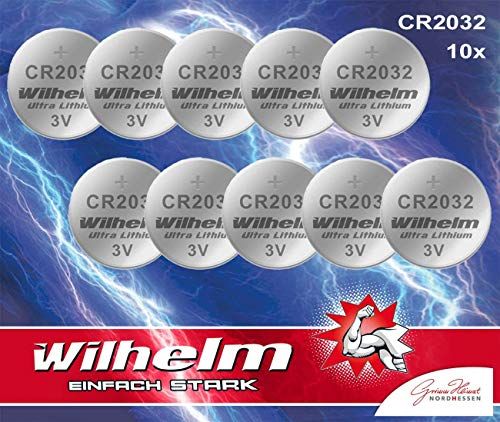 Wilhelm 10 x knoopcel CR2032 batterij Lithium 3V CR 2032 industrieel product