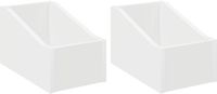 vidaXL Boîte pour disques vinyles 2 pièces Blanc 18 x 32 x 18 cm Bois traité