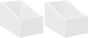 vidaXL Boîte pour disques vinyles 2 pièces Blanc 18 x 32 x 18 cm Bois traité